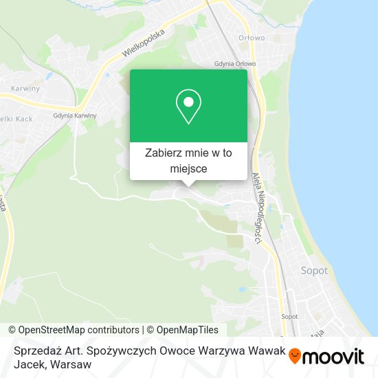 Mapa Sprzedaż Art. Spożywczych Owoce Warzywa Wawak Jacek