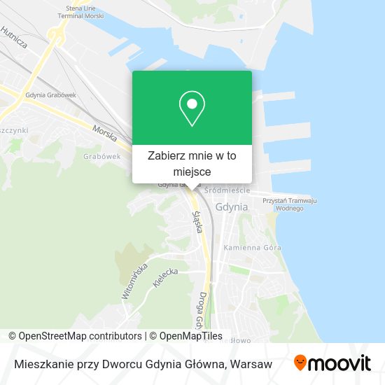 Mapa Mieszkanie przy Dworcu Gdynia Główna