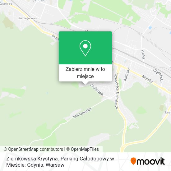 Mapa Ziemkowska Krystyna. Parking Całodobowy w Mieście: Gdynia