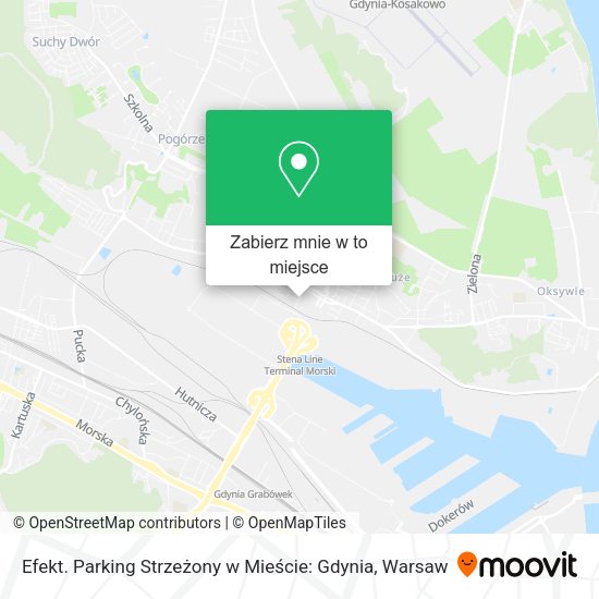 Mapa Efekt. Parking Strzeżony w Mieście: Gdynia