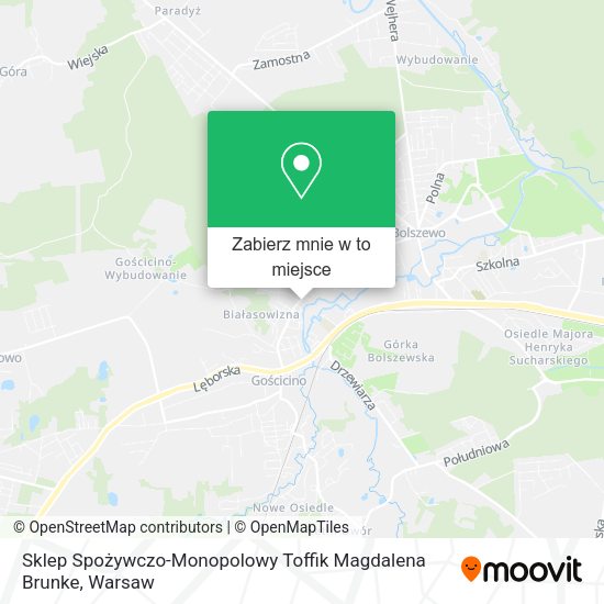 Mapa Sklep Spożywczo-Monopolowy Toffik Magdalena Brunke