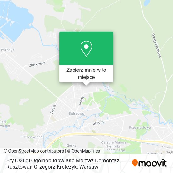 Mapa Ery Usługi Ogólnobudowlane Montaż Demontaż Rusztowań Grzegorz Królczyk