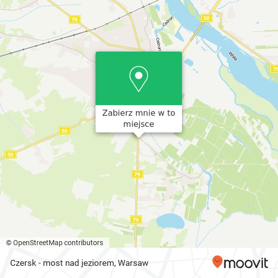 Mapa Czersk - most nad jeziorem