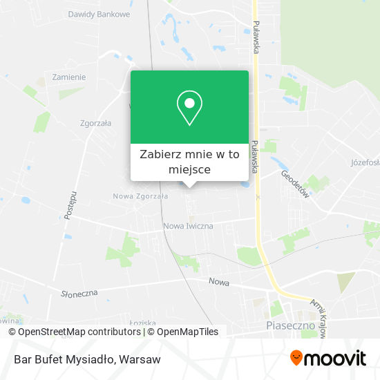 Mapa Bar Bufet Mysiadło