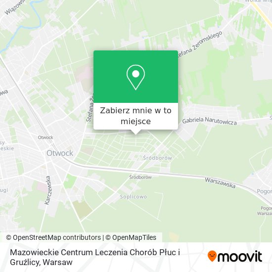 Mapa Mazowieckie Centrum Leczenia Chorób Płuc i Gruźlicy