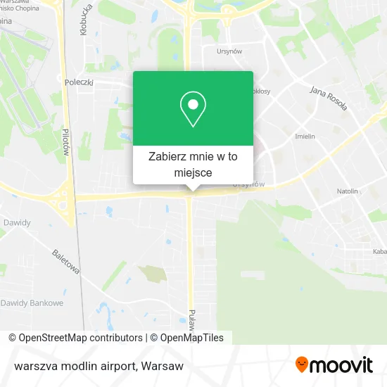 Mapa warszva modlin airport
