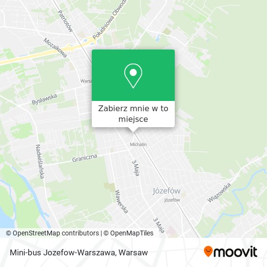 Mapa Mini-bus Jozefow-Warszawa