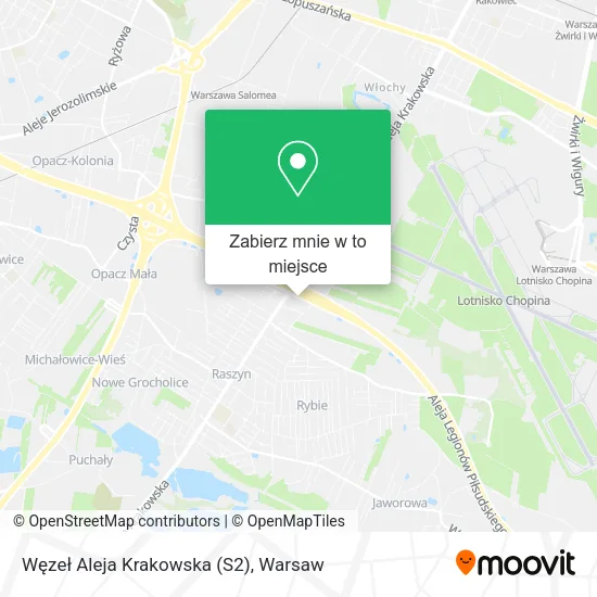 Mapa Węzeł Aleja Krakowska (S2)