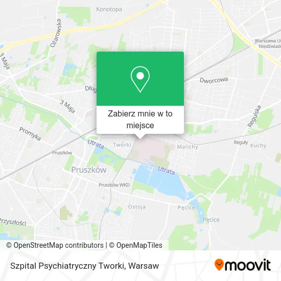 Mapa Szpital Psychiatryczny Tworki