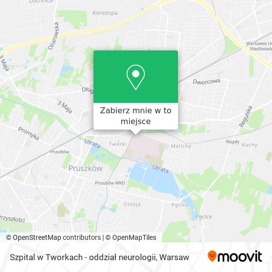 Mapa Szpital w Tworkach - oddział neurologii