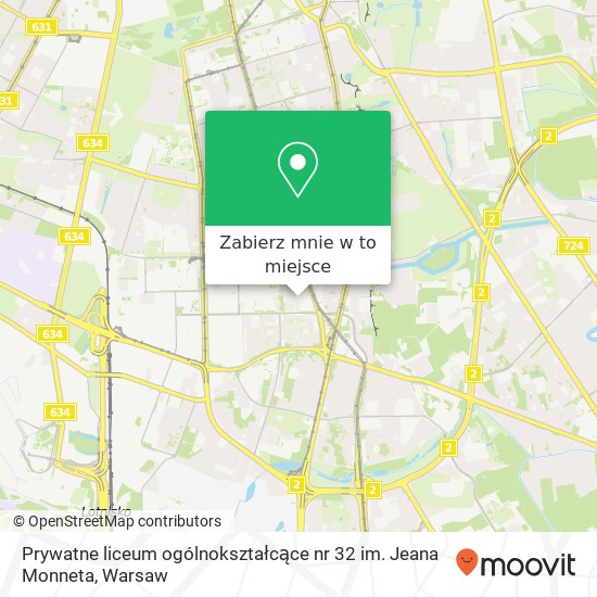 Mapa Prywatne liceum ogólnokształcące nr 32 im. Jeana Monneta