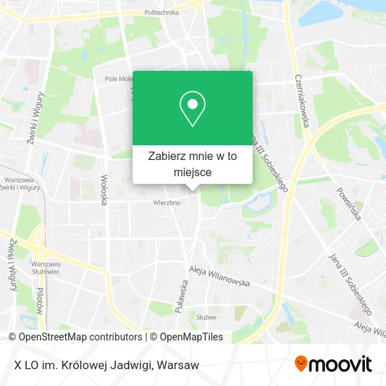 Mapa X LO im. Królowej Jadwigi