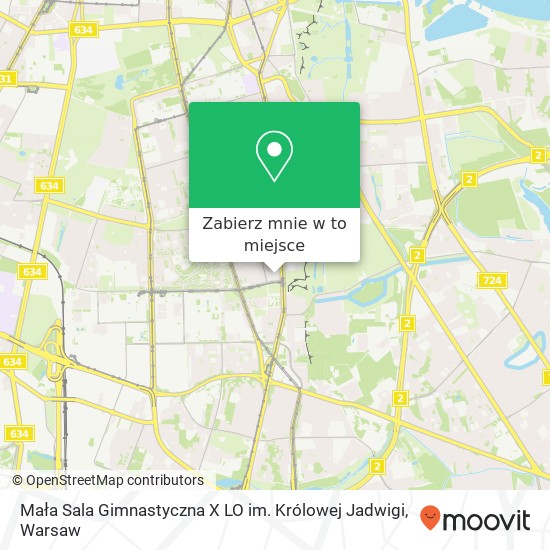 Mapa Mała Sala Gimnastyczna X LO im. Królowej Jadwigi