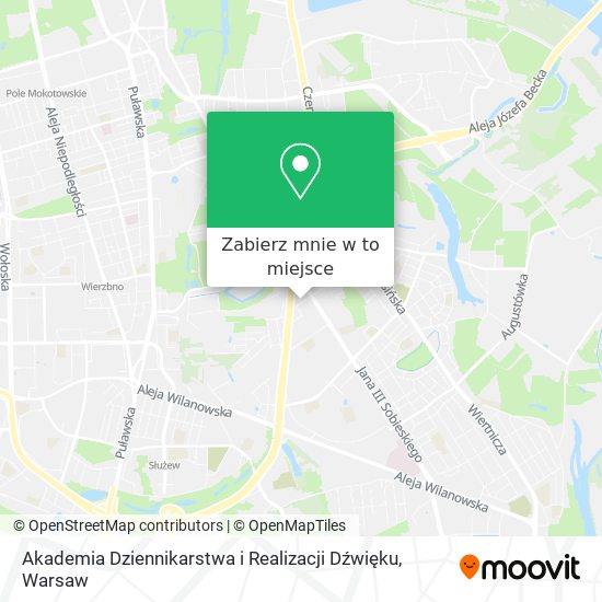 Mapa Akademia Dziennikarstwa i Realizacji Dźwięku