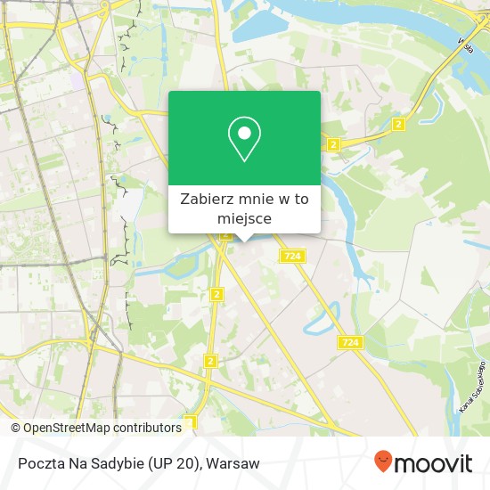 Mapa Poczta Na Sadybie (UP 20)