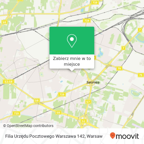 Mapa Filia Urzędu Pocztowego Warszawa 142