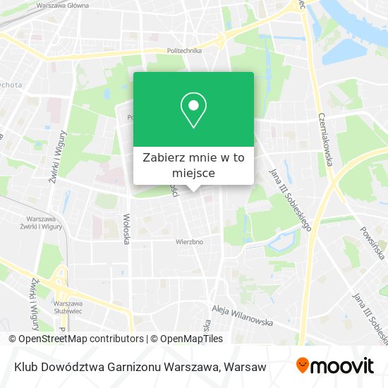 Mapa Klub Dowództwa Garnizonu Warszawa