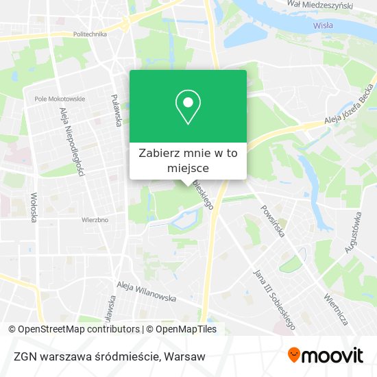 Mapa ZGN warszawa śródmieście