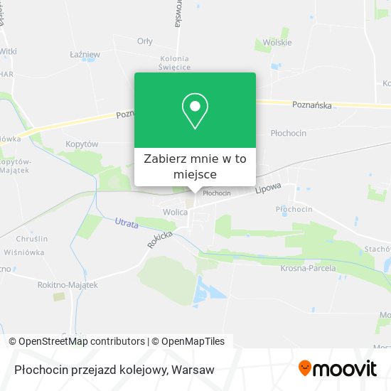 Mapa Płochocin przejazd kolejowy