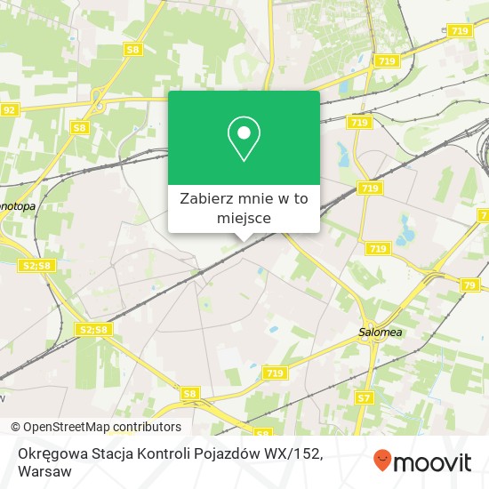 Mapa Okręgowa Stacja Kontroli Pojazdów WX / 152