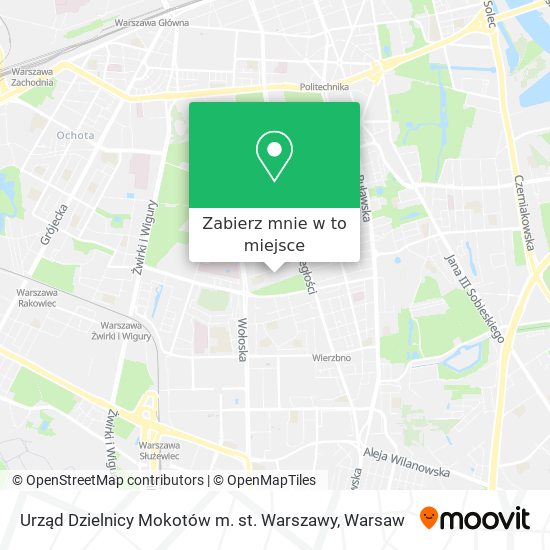 Mapa Urząd Dzielnicy Mokotów m. st. Warszawy