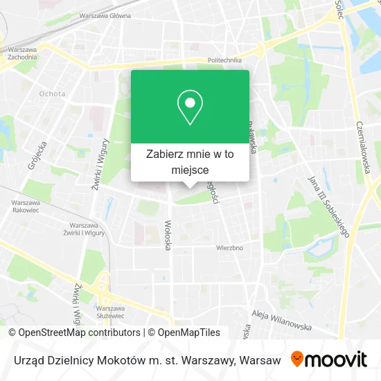 Mapa Urząd Dzielnicy Mokotów m. st. Warszawy