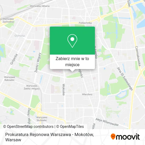 Mapa Prokuratura Rejonowa Warszawa - Mokotów