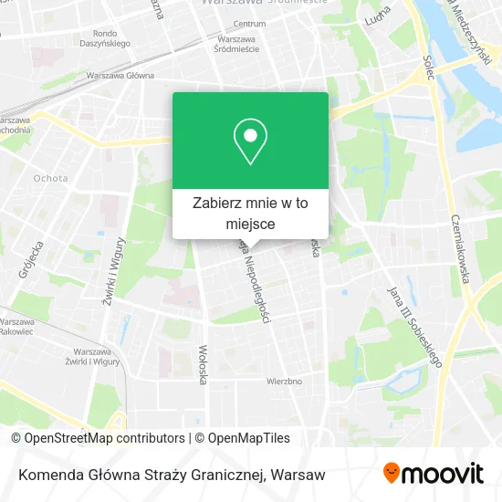 Mapa Komenda Główna Straży Granicznej