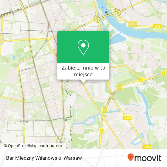 Mapa Bar Mleczny Wilanowski