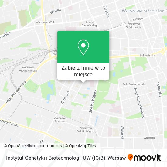 Mapa Instytut Genetyki i Biotechnologii UW (IGiB)