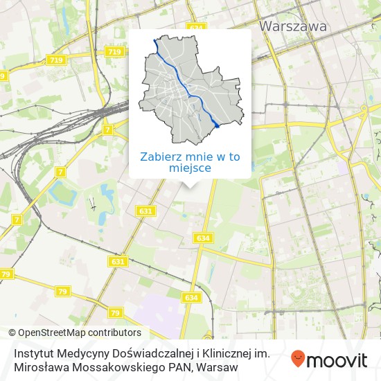 Mapa Instytut  Medycyny Doświadczalnej i Klinicznej im. Mirosława Mossakowskiego PAN