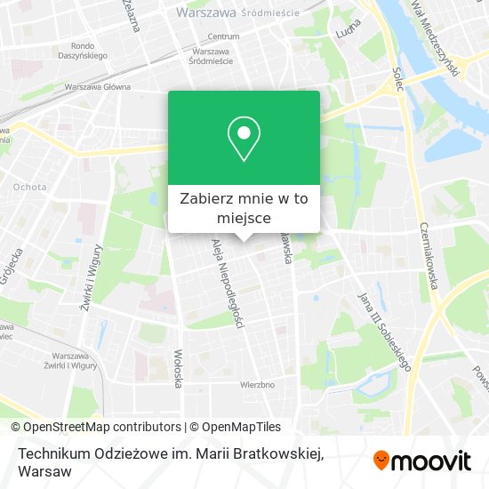 Mapa Technikum Odzieżowe im. Marii Bratkowskiej