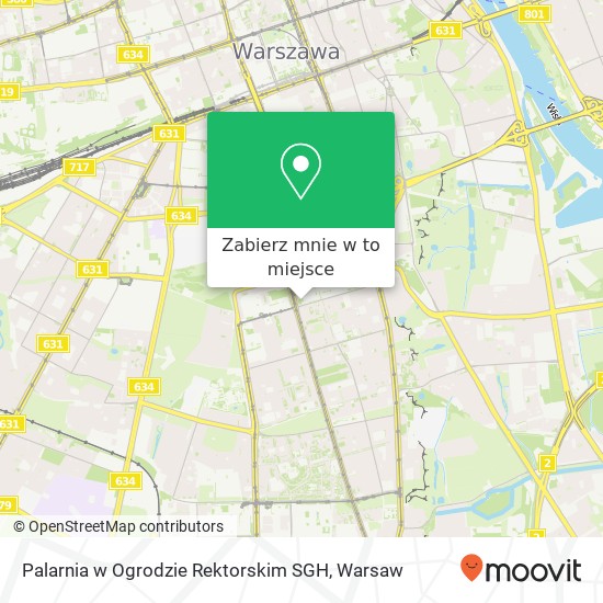 Mapa Palarnia w Ogrodzie Rektorskim SGH