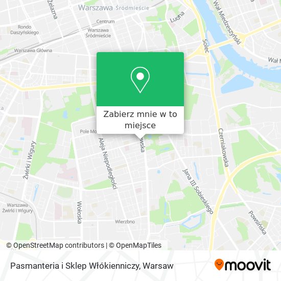 Mapa Pasmanteria i Sklep Włókienniczy