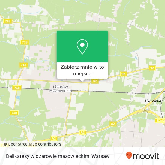 Mapa Delikatesy w ożarowie mazowieckim