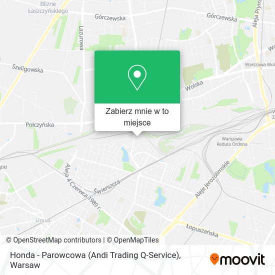 Mapa Honda - Parowcowa (Andi Trading Q-Service)