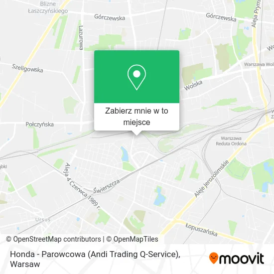Mapa Honda - Parowcowa (Andi Trading Q-Service)
