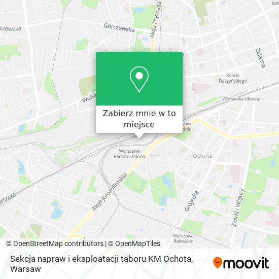 Mapa Sekcja napraw i eksploatacji taboru KM Ochota