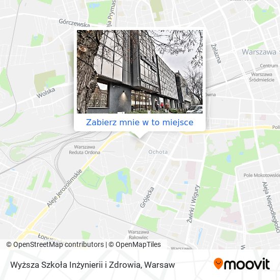 Mapa Wyższa Szkoła Inżynierii i Zdrowia