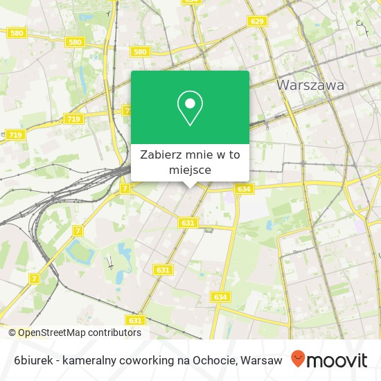 Mapa 6biurek - kameralny coworking na Ochocie