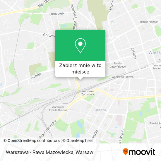 Mapa Warszawa - Rawa Mazowiecka