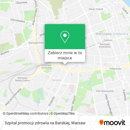 Mapa Szpital promocji zdrowia na Barskiej