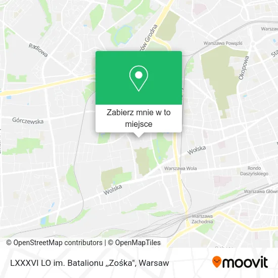 Mapa LXXXVI LO im. Batalionu ,,Zośka"