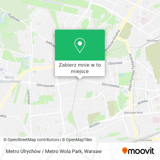 Mapa Metro Ulrychów / Metro Wola Park