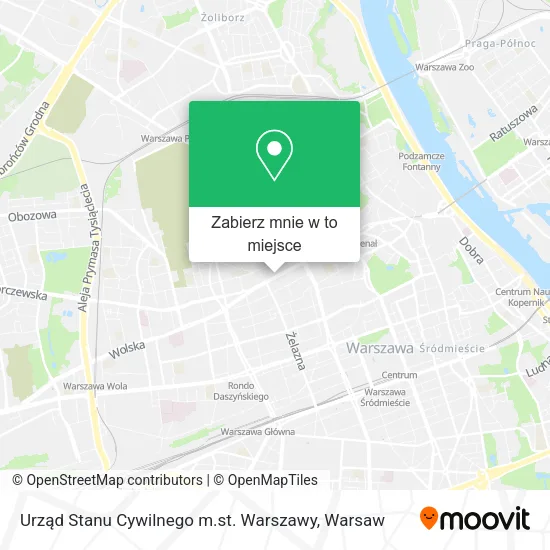 Mapa Urząd Stanu Cywilnego m.st. Warszawy