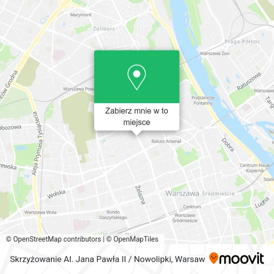 Mapa Skrzyżowanie Al. Jana Pawła II / Nowolipki