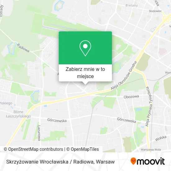 Mapa Skrzyżowanie Wrocławska / Radiowa
