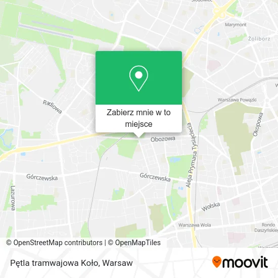 Mapa Pętla tramwajowa Koło