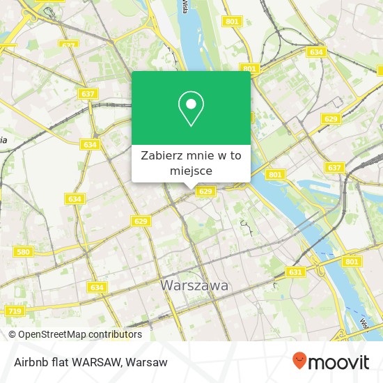 Mapa Airbnb flat WARSAW