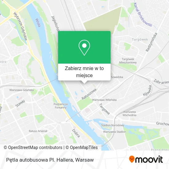 Mapa Pętla autobusowa Pl. Hallera